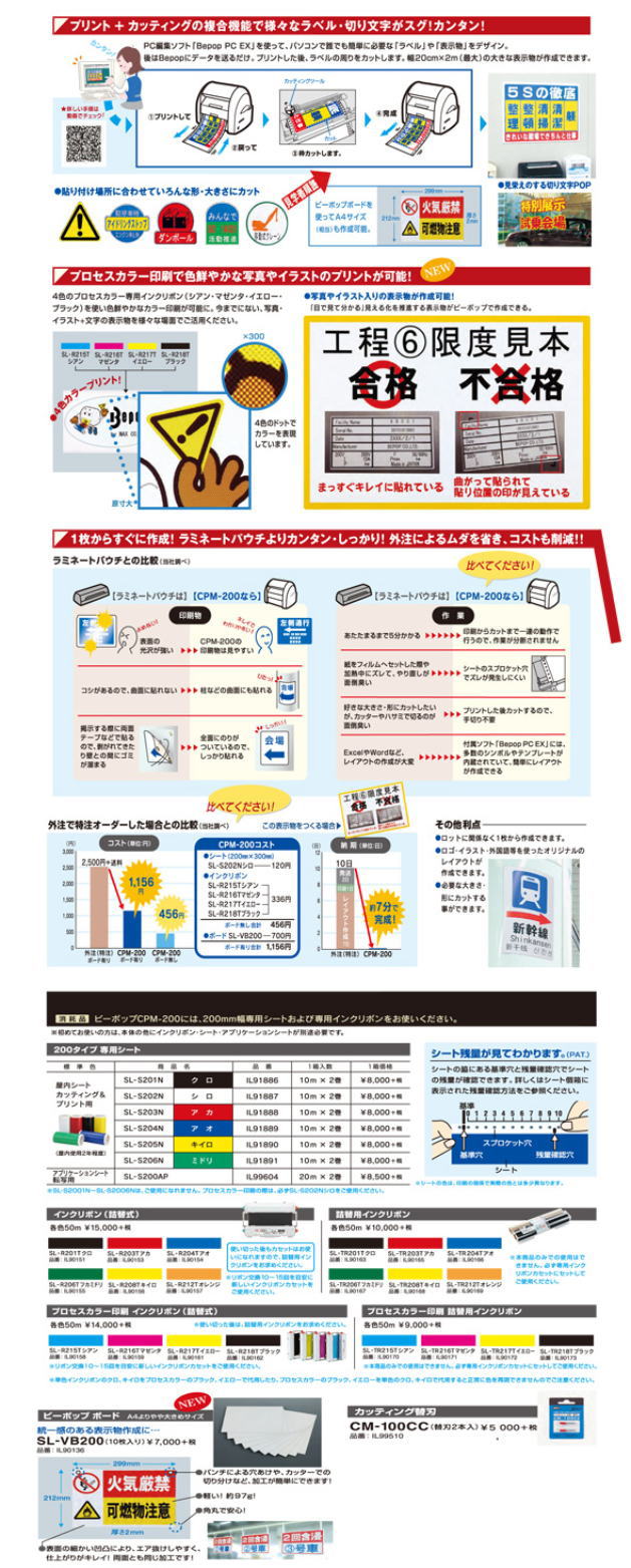 最大47%OFFクーポン Joshin webMAX ビーポップ フリーカットラベルプリンタ 200mm幅 Bepop CPM-200 返品種別B 